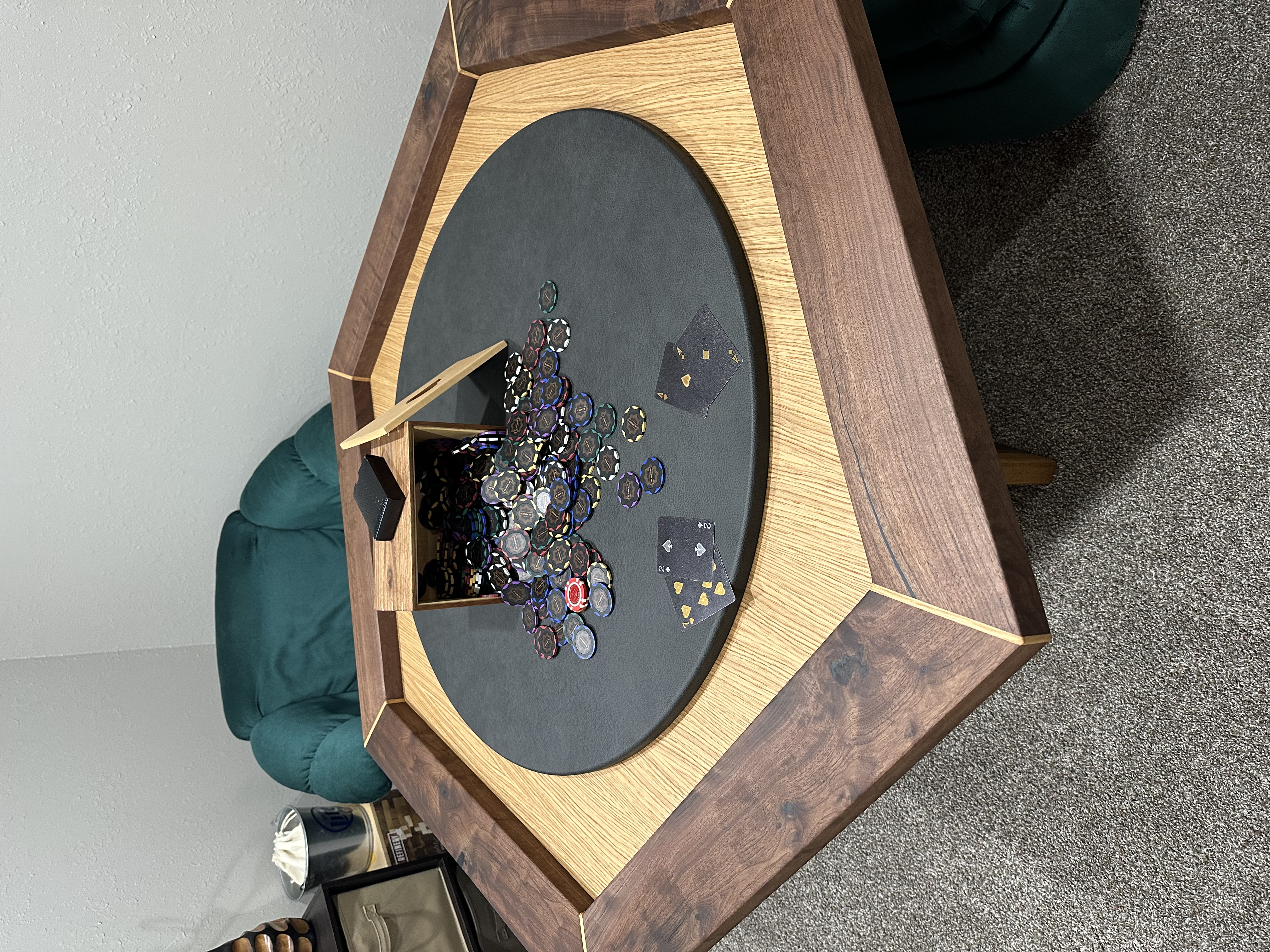 Walnut and White Oak Poker Table
