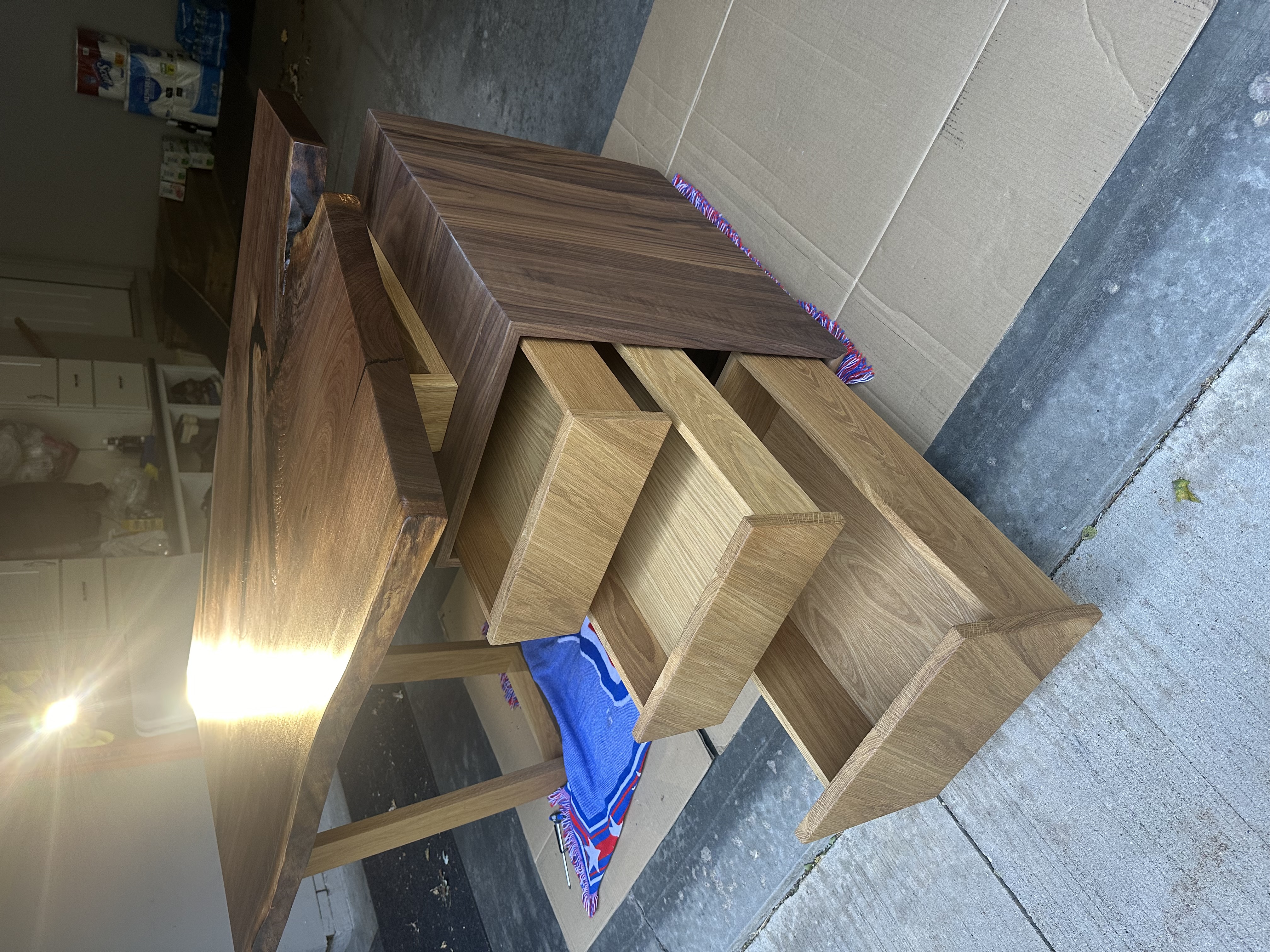Walnut and White Oak Desk